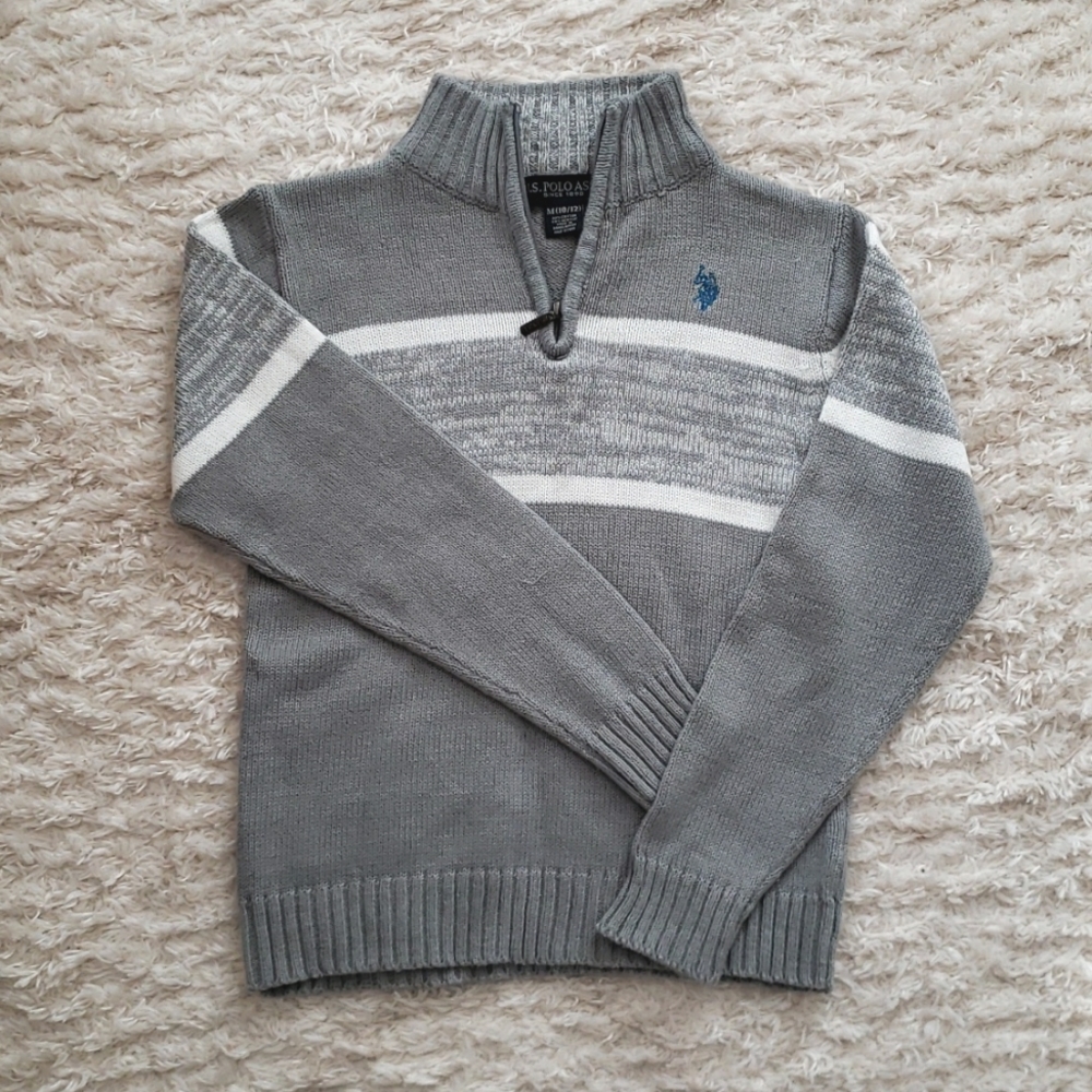 Boys Zip Up Pullover Sweater Size Medium 10-12